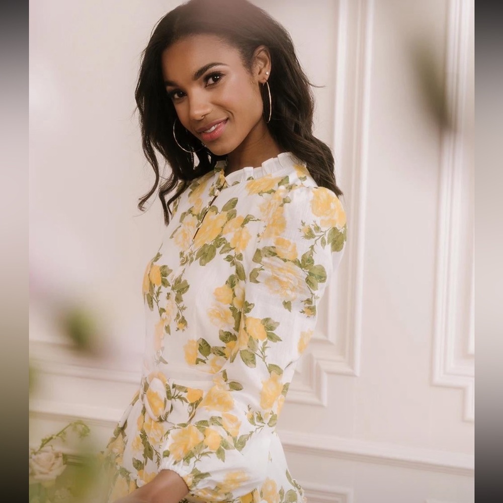Rachel Parcell Yellow Rose Tiered Dress